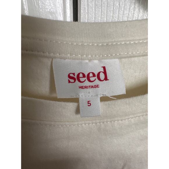 Seed Heritage Cream Cropped Bubble Hem Top Small - Picture 2 of 6